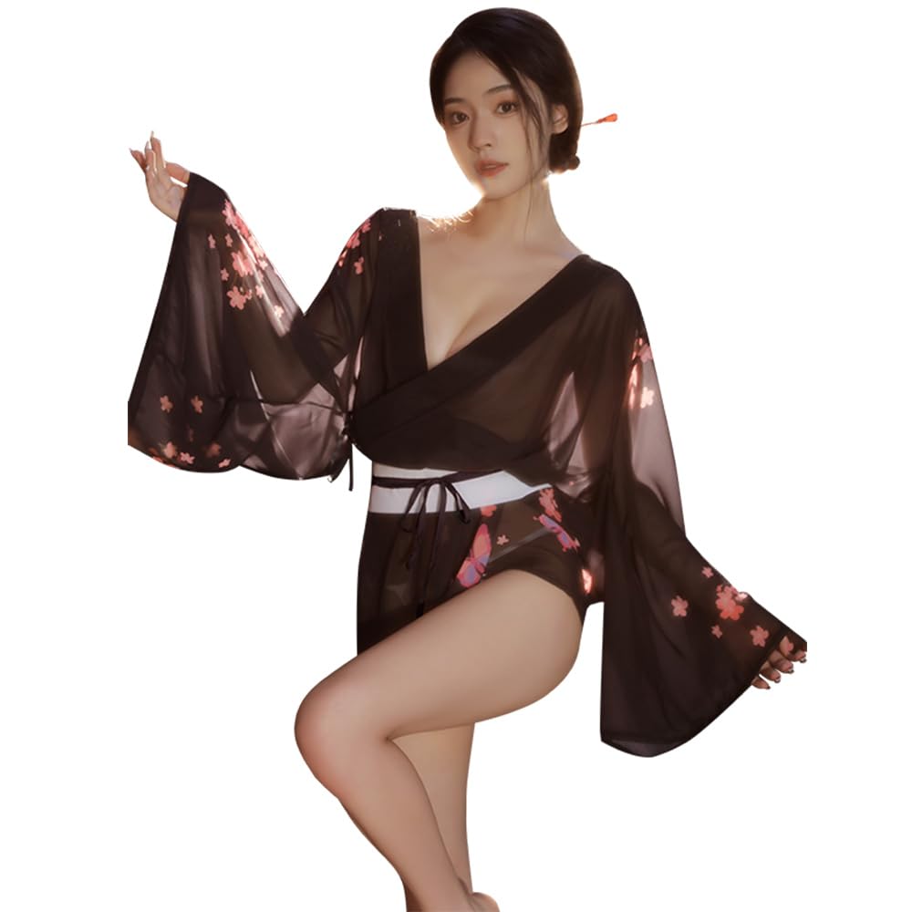 Pigiama da donna cosplay giapponese kimono stampa prospettiva Halloween vestito lingerie