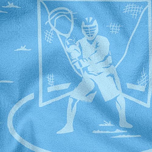 ChalkTalkSPORTS Lacrosse Beach Towel - 60" X 30", Blue Crossed Sticks Design - View #4