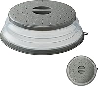 Tourvee Foldable Microwave Lid Cover - BPA-Free Silicone Splash Guard, Heat-Resistant, Dishwasher Safe Multi-Purpose Kitchen Tool (Gray)