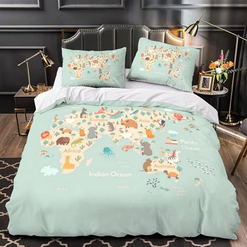 Funda Nordica Cama 90 Infantil Mapa Mundial