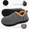 LongBay Men's Warm Memory Foam Slippers Home House Indoor Outdoor Anti-Slip Winter Shoes Grey, 8/9 UK #3