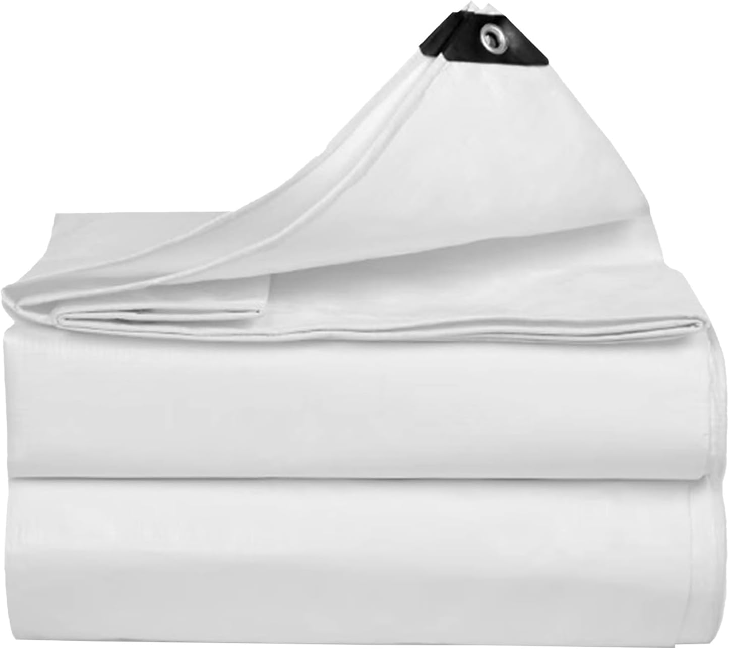 Tarp Sheet Cover Waterproof Canvas with Metal Grommets and Reinforced Edges 1x1.5m 1.8x2.4m 2x4m Multipurpose Heavy Duty Tarpaulin White(1x3m)