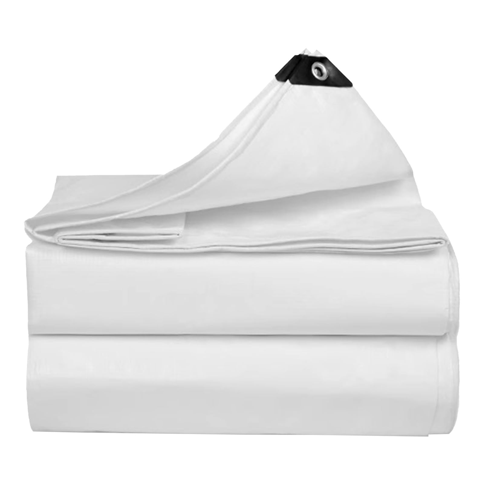 Lona impermeable blanca de 1,8x2,4 m resistente con ojales de metal para toldo