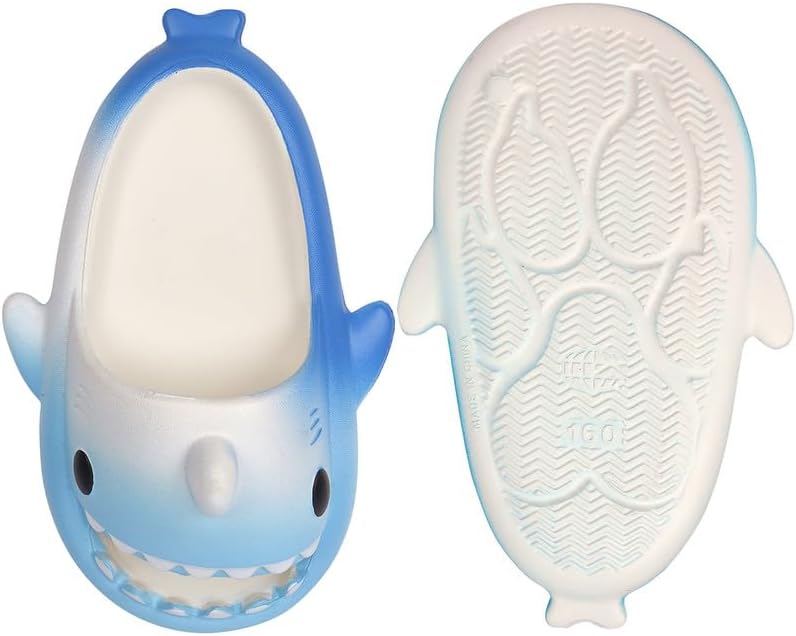 Kids Shark Slides丨Pillow Shower Sandals Quick Dry Slippers丨Toddler Boys Girls Comfy Cloud Slides丨Summer Non-Slip Thick Sole Beach Pool shoes - Image 9