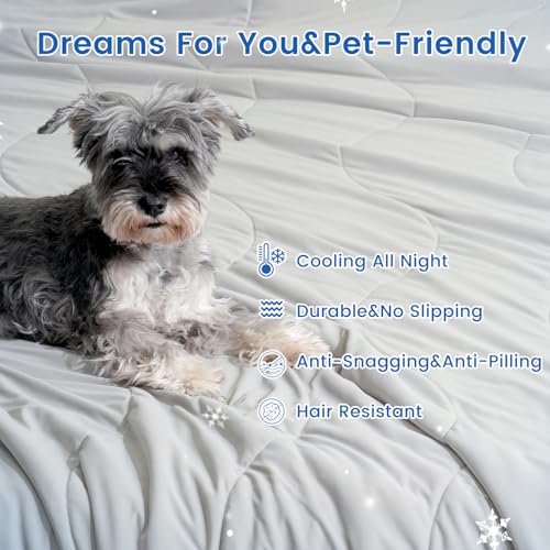 PHF Soft Cooling Blanket King Size for Hot Sleepers and Night Sweats, Cozy Breathable Blanket, Q-MAX>0.45 Absorb Body Heat & Dual-Sided Cool Design, Ideal Gift, Grey, 108"x90" — view 6