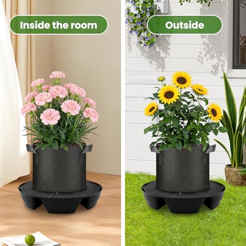 Pot de fleurs autonome sur le balcon avec soucoupe en tissu 30 cm