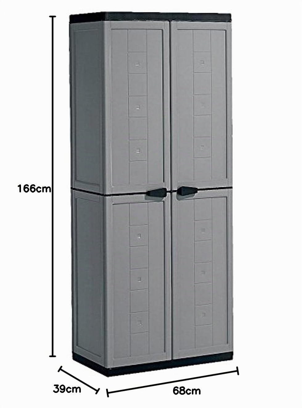 Kis 9732000 0444 01 Jolly Armoire haute Plastique Gris/Noir 68 x 39 x 166 cm