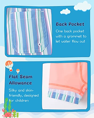 Image of SURF CUZ Boys Swim Trunks with Boxer Brief Liner Toddler Boy Stretch Swimsuit Shorts Quick Dry Swimming Trunks Bathing Suit