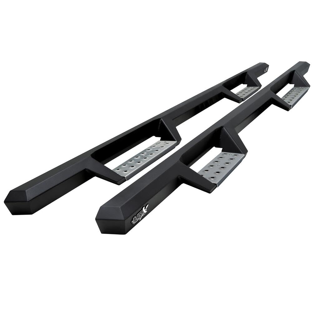 Westin 56-119552 HDX Stainless Drop Nerf Step Bars fits 2004-2013 Silverado Sierra 1500 2001-2019 Silverado Sierra 2500 3500 Crew Cab Textured Black 1 Pair