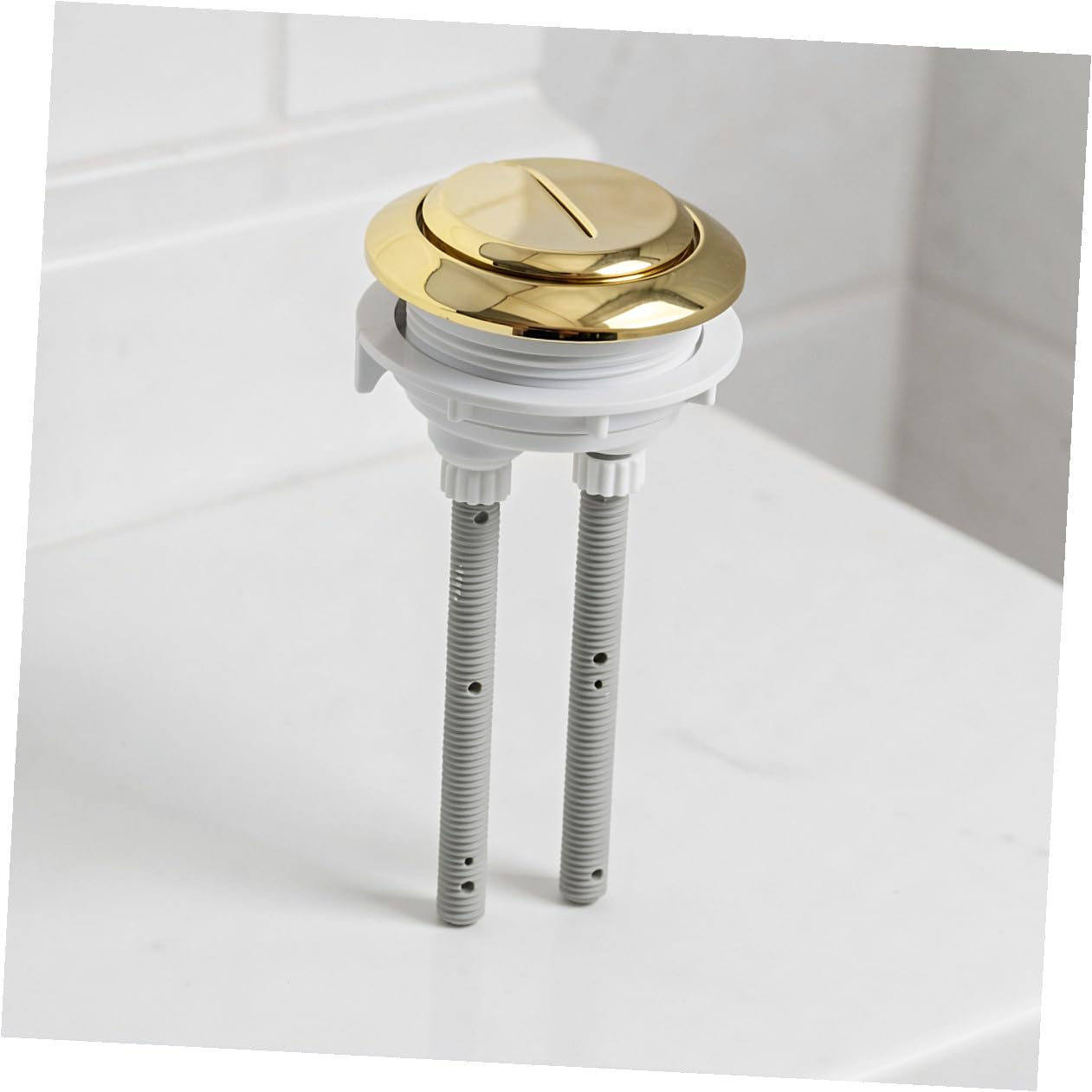 DECHOUS Bouton de Chasse D'eau Double en Abs pour Toilettes à Double Chasse, Design Tige Extra Longue, pour Usage Hôtelier ou Familial Couleur Aléatoire