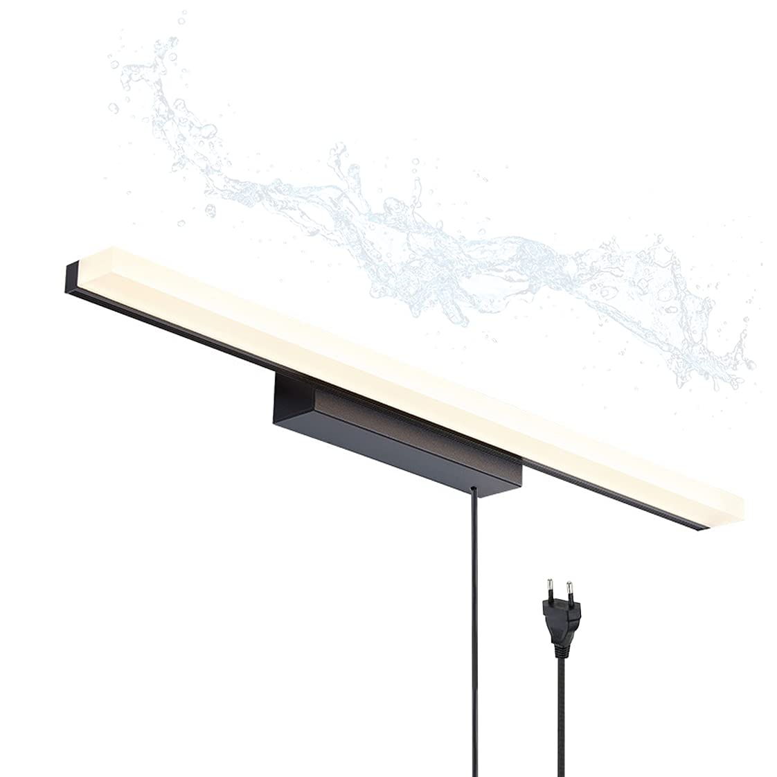 Luce specchio bagno, Lampada specchio per, Lampade parete con interruttore cavo Luce specchio Luci moderne specchio cosmetico in cristallo mobile toeletta, Bianco naturale 4000K