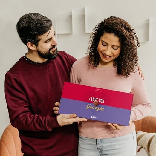 Sponsored Ad – Milka Schokolade Personalisiert - Heart-shaped chocolates, chocolate gifts with hazelnut nougat cream filling (220 gram, Milka)