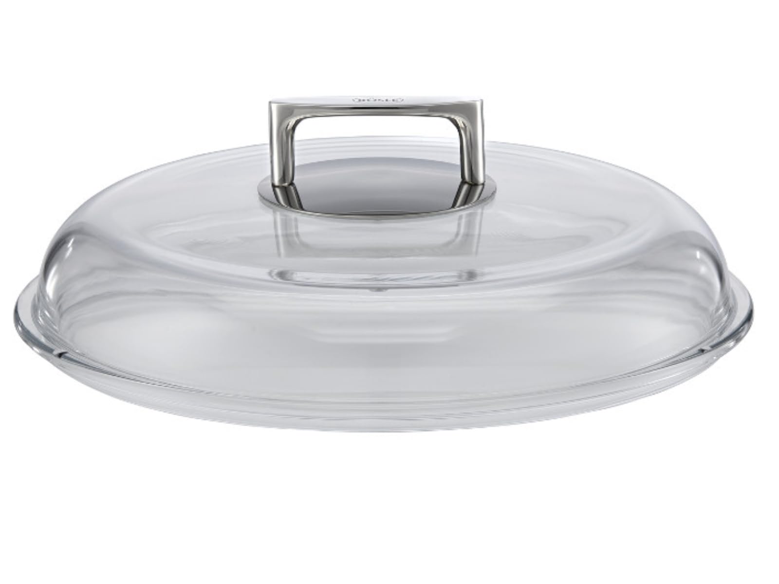 Rösle 91502 Couvercle en verre borosilicate Silence, verre, argent/transparent, 32 cm
