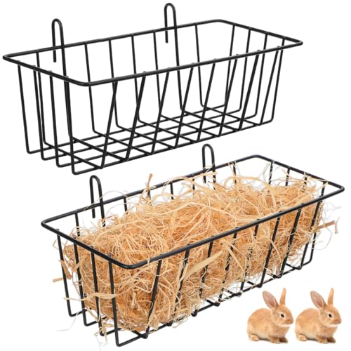BESPORTBLE Lot de 2 mangeoires à foin automatiques pour lapins Porte-foin pour lapin Support à foin Tapis d'alimentation pour lapins Étagères de rangement pour petits animaux de compagnie Caille Cage
