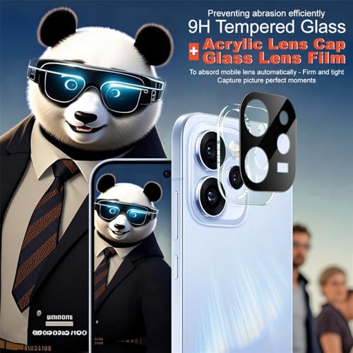 Image of FabeKee Compatible With Oppo Reno15 Pro 5G Tempered Glass Full Cover Lens Film + Acrylic Cap (Black Version)
