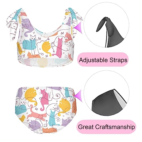 Image of CaTaKu Girls Swimsuits Two Piece Swimwear Cute Bikini Set Tankini Hawaiian Beach Sport Bathing Suit for Girls Size 3-12T