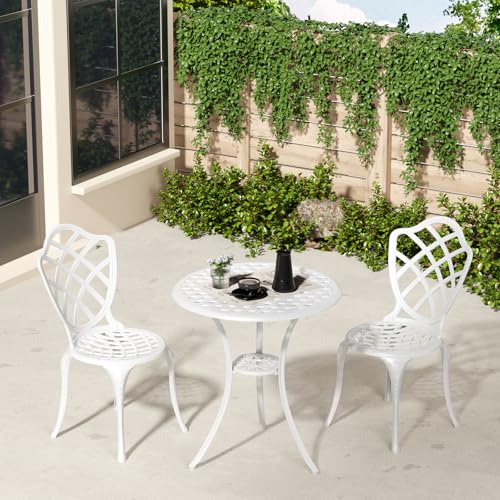 Z1UVDFUR 3 Piece Patio Bistro Set, Outdoor Bistro Table and