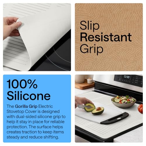 Image of GORILLA GRIP Silicone Stove Cover for Electric Stoves, 28x20 White