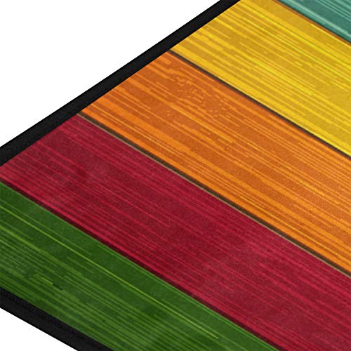 Susiyo Kitchen Mat Colorful Wooden Kitchen Rug Mat Anti-Fatigue Comfort Floor Mat Non Slip Oil Stain Resistant Easy To Clean Kitchen Rug Bath Rug Carpet For Indoor Outdoor Doormat #TOP1