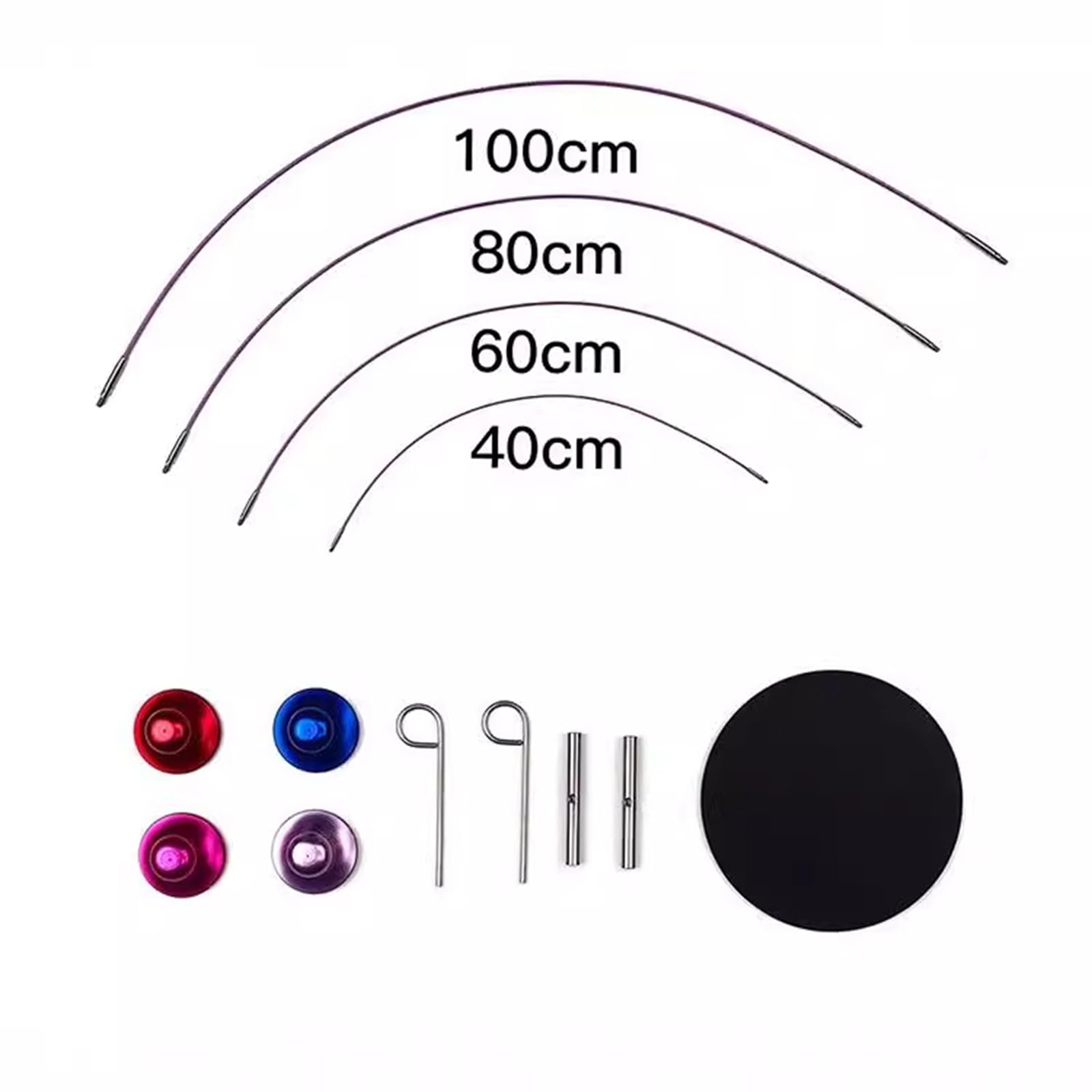 9 Paar Aluminium Rundstricknadeln mit Reißverschlussetui, austauschbare Aluminium Stricknadeln, 3, 0 mm–6, 0 mm Häkelnadel
