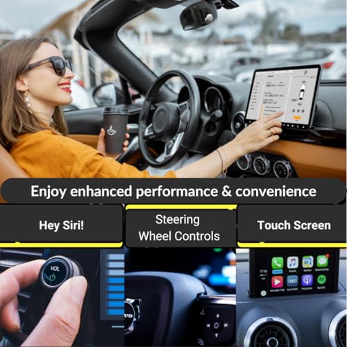 Sonecess Wireless CarPlay & Android Auto Adapter for iPhone & Android 2025 (Wi-Fi 802.11ac, USB, Black)