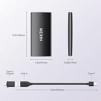 Vista 2 de KEXIN Disco duro externo SSD 1TB Disco duro externo USB C SSD portátil, hasta 500 MB/s, USB 3.1 Unidad de estado sólido externa 1T para PC, Mac
