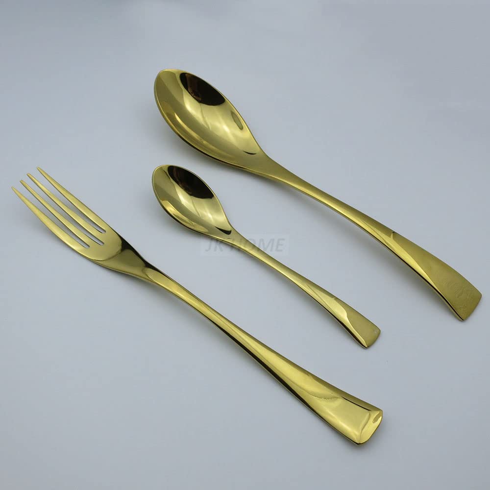 Ensemble de couverts en argenterie, ensemble dorés 24 pièces, dîner acier inoxydable, ensembles vaisselle cuisine occidentale, fourchette, couteau à steak, cuillère café