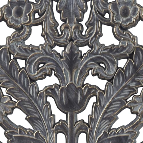 Image of Madison Park Carved Wood Wall Art 2 Piece, Floral Wooden Carving Wall Decor, Blue Wall Art Living Room Bedroom, Copper Embellished Boho, Ready to Hang, 15.75 inchW x 31.5 inchL, Patina Blue