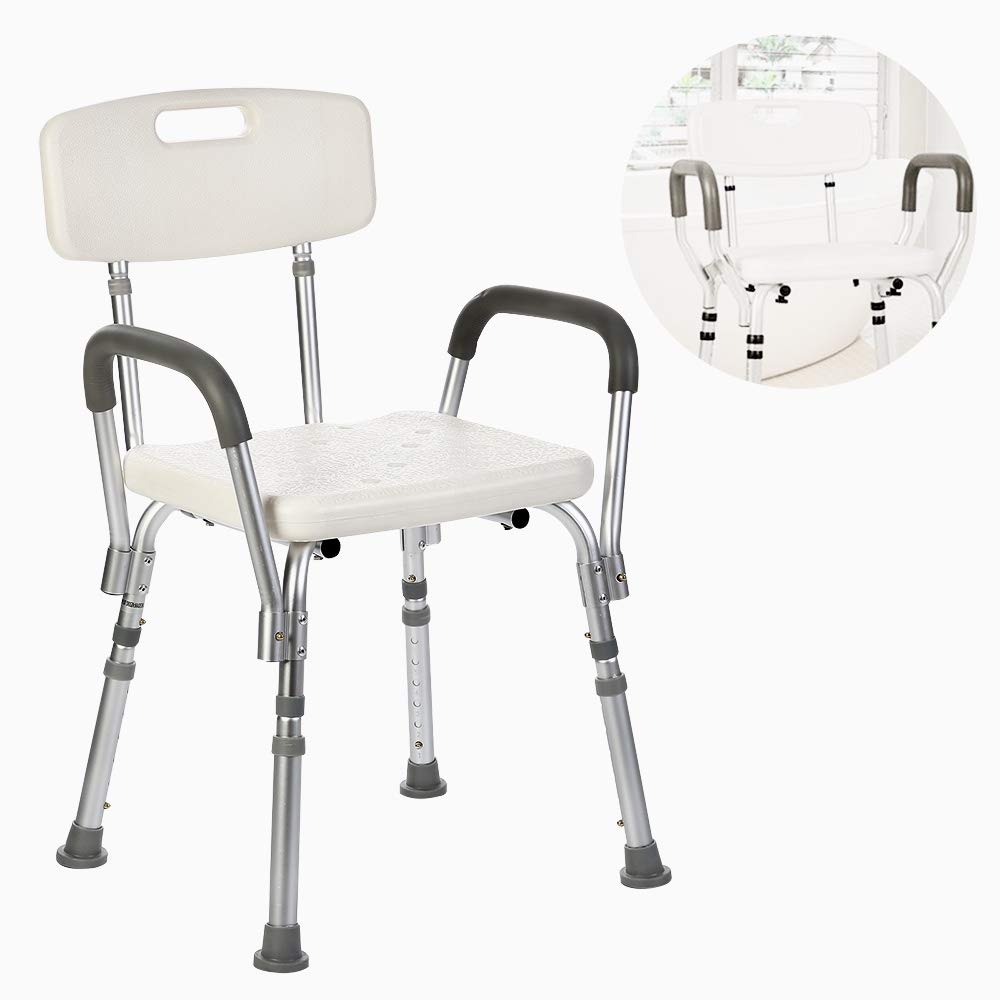 YORKING Portable Shower Stool Adjustable Aluminium Disabled Shower