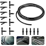 Universal Scheibenwaschanlage Schlauch mit 15 Stücke Schlauchverbinder, Spritzwasserschlauch - 3m Wischwasserschlauch Reparaturset Automotive Schlauch
