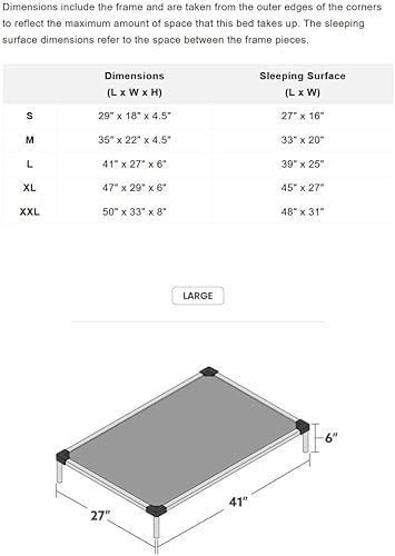 Miniatura 9 de K9 Ballistics Cama elevada a prueba de mordidas para perros grandes, prácticamente indestructible, premontada, soporta masticadores agresivos, L,