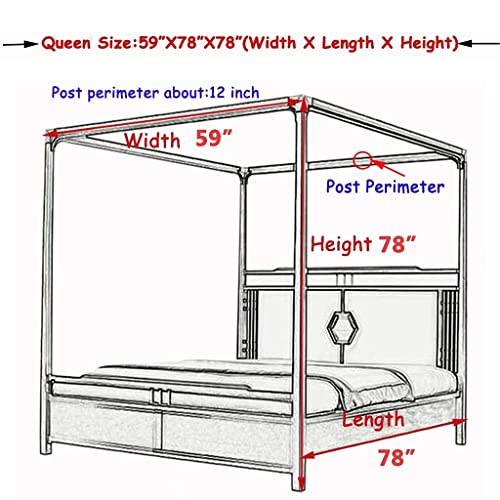Scmty Elegant Luxury 4 Corner Post Mosquito Net With Dustproof Top Cover For Adult Teen Girls Toddlers Girls Crib Bed Bedroom Decoration; Bed Canopy For Twin/Full/Queen/King Size Bed (Black, Queen) #TOP7