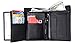 Wallet for Men With Coin Pocket RFID Leather Card Holder Big Trifold 3 ID Windows (Plain Black)