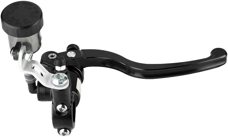Brake Hydraulic Clutch Lever, Master Cylinder Pump for Electric Motorcycles, Scooters with CNC Aluminum Alloy Material, Ox Horn Appearance, for Easy Oil Tube Emptying (Black)