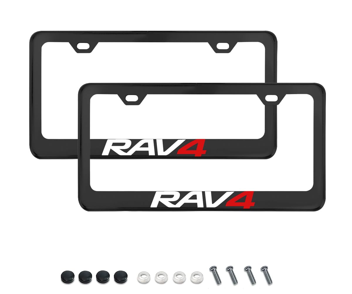 2PCS Premium Matte Black License Plate Frames, Aluminum Holder with 2 Holes,Including Screws