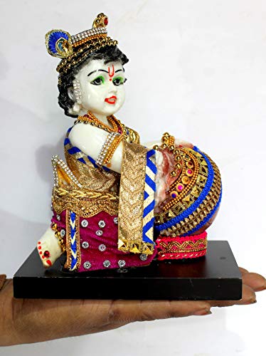 Estatua de Krishna talla a mano de resina 7.5 pulgadas miniatura 5