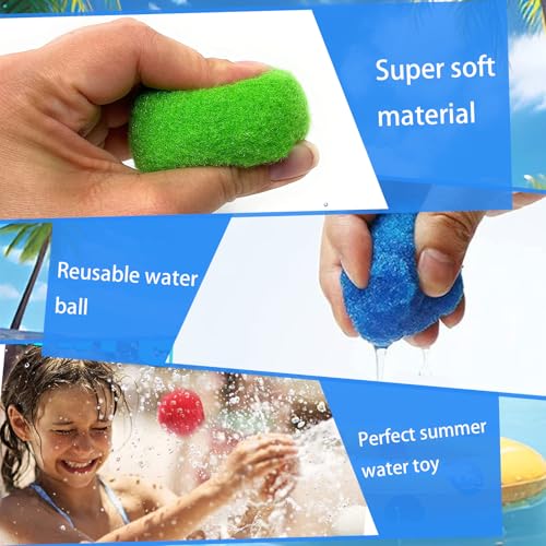 XIEXIESHER 40 Wiederverwendbare Wasserbälle, 30/40/50 Spritzbälle 5 cm, Wasserschlacht Bälle für Kinder und Erwachsene, Pool, Strandspielzeug, Trampolin, Wasserbomben, Sommerspaß im Freien