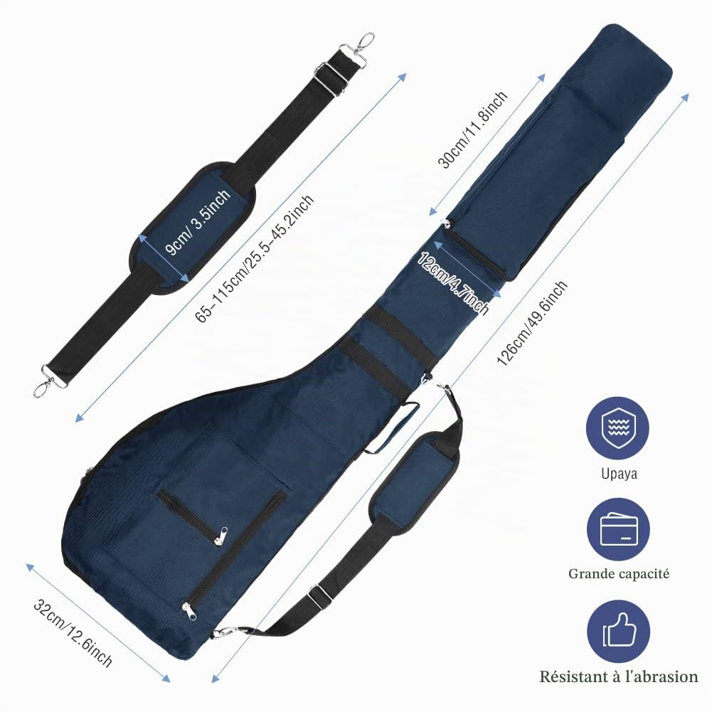Number-One Sac de Club de Golf, Portable et Pliable pour 8 à 10 Clubs de Golf, Mini Sac de Transport étanche pour Femme, Homme (Bleu)