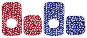 Kuber Industries Cotton 2 Pieces Waterproof Baby Apron with Two Baby Food Mat (Blue and Red), CTKTC13876