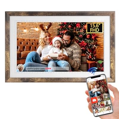 FRAMEO 15.6'' WiFi Digital Picture Frames 32GB Smart Touch Screen Digital Photo Frame 1920 * 1080 IPS FHD Large Digital Picture Frame Share Photos and Videos Anytime, Anywhere with The FRAMEO app