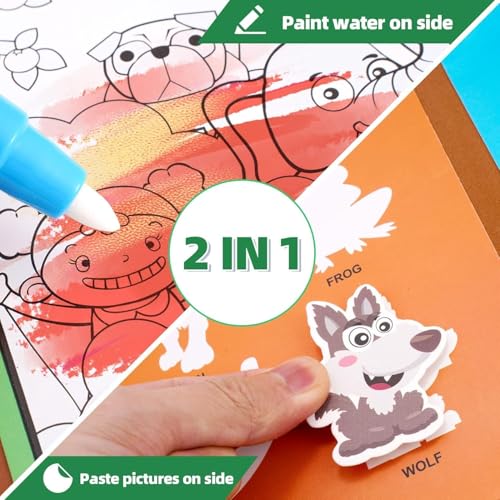Image of Plastic Water Painting Book for Children - Reusable Magic Coloring with Water Pen, Portable Doodle Drawing Education Toy Gift Idea for Kids (Zoo)