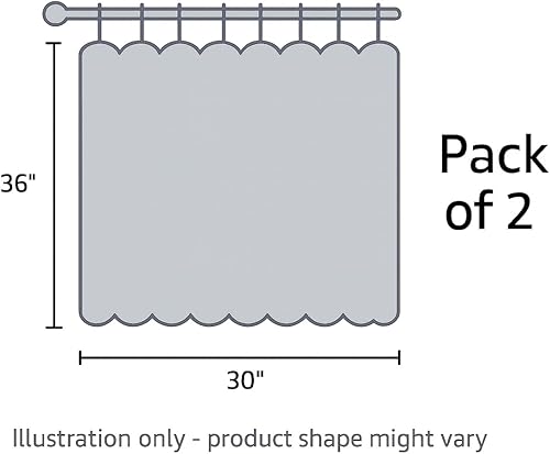 Miniatura 7 de HLC.ME Audrey Sheer - Cortina de gasa transparente para ventana corta para cocina, dormitorio, ventanas pequeñas y baño (30.0 x 24.0 in de largo,