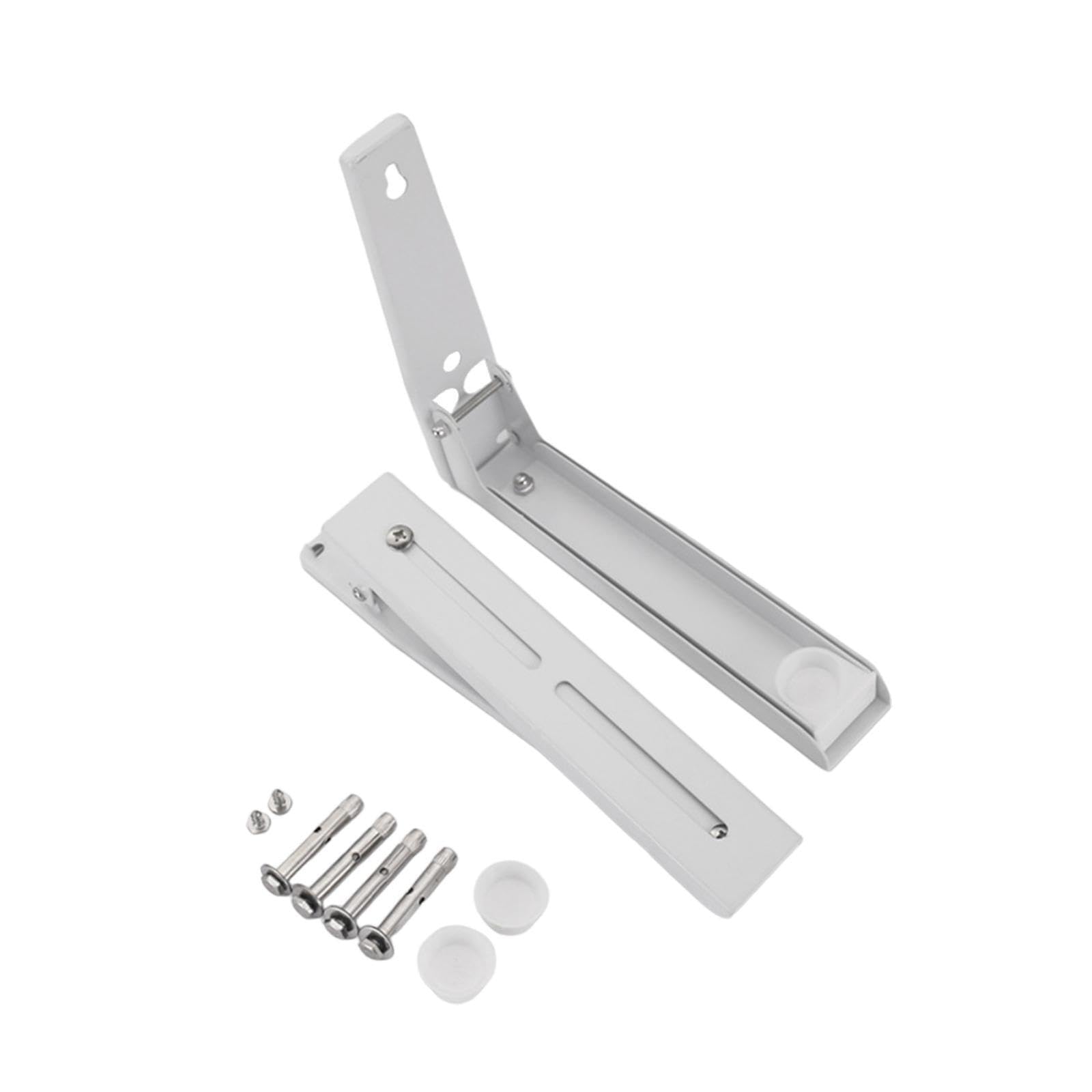 PIXZCSA Wall Mounted Microwave Oven Shelf Holder Carbon Steel Adjustable Sturdy Dependable Installation For Kitchen Microwave Oven Shelf Rack Retractable, White, 22.8cm to 30.3cm
