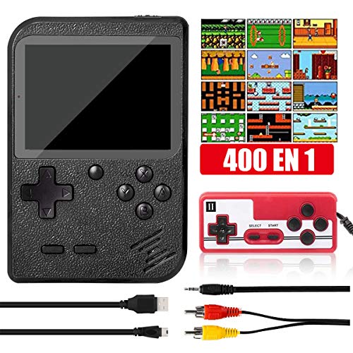 Yicente Consola Retro de Juegos Port�til Cl�sica 400 Juegos Electr�nicos Pantalla LCD Mini Reproductor de Juegos Retro FC Game Player para 2 Jugadores Soporte TV con Bater�a Regalo para Ni�os Adultos