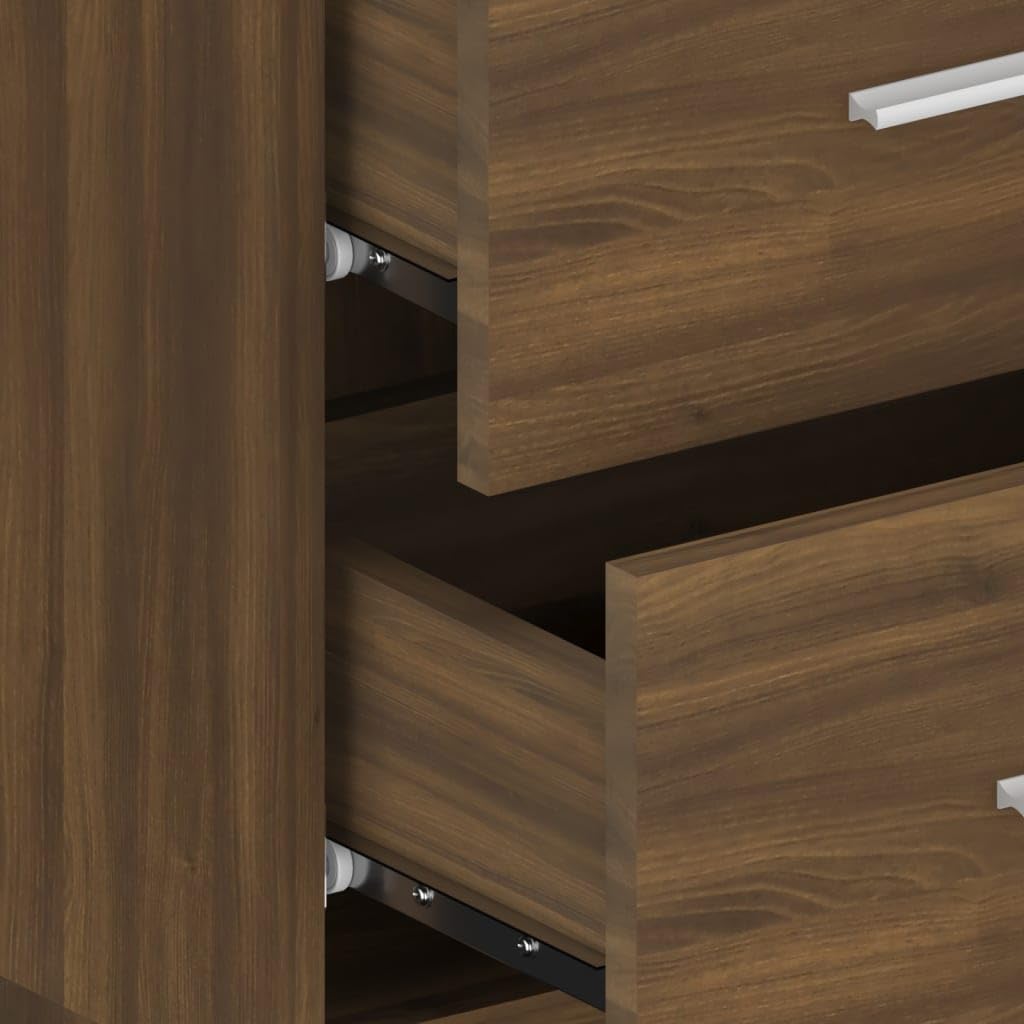Comodino a Muro Rovere Marrone in Legno Multistrato per Soggiorno e Camera da Letto, Mobile Sospeso con Design Moderno e Facile da Pulire, Ideale per Ottimizzare Spazio