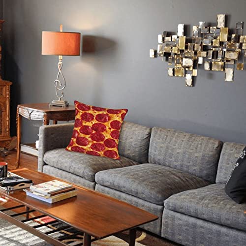 Kouga 3D Funny Realistic Food Pepperoni Cheese Pizza Decorative Throw Pillow Covers Soft Velvet Throw Pillow Case Home Decor 18 X 18-Inch 11954 Pillow Cover #TOP5