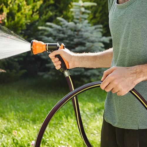 Solution4Patio Homes Garden Hose Black Kink Free 3/4 in. x 50 ft. Commercial Hose, No Leaking, Heavy Duty, Brass Fittings 12 Year Warranty, No DOP, Environmental-Friendly, #G-H165B10-US-NEW