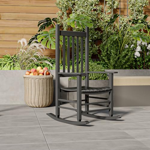 Chaise à bascule pour extérieur en bois de poly WQHPLMD idéale pour relaxer au jardin