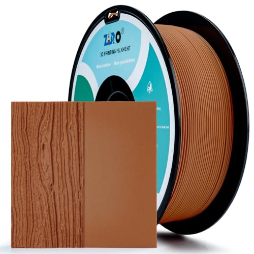 Image of ZIRO 1.75mm PLA Filament, Contain Real Wood Flour, 2.2lbs Cherry Wood | Fit for Most FDM 3D Printer, 1.75mm 1KG Spool, Dimensional Accuracy + /-0.03mm, Colorful PLA FilamenT
