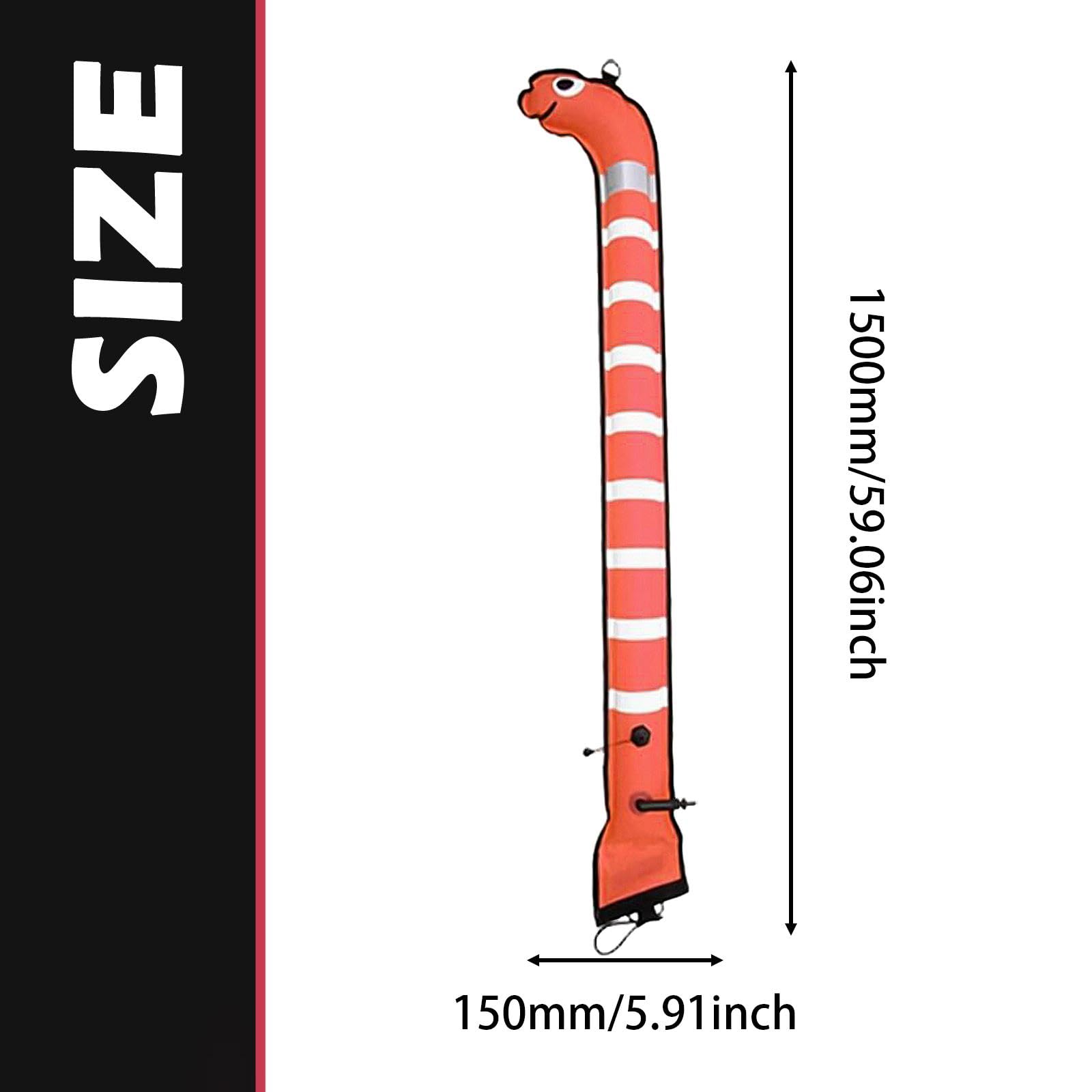 Baoblaze Boa di Segnalazione Subacquea Tubo Gonfiabile Galleggiante di Superficie Marcatore di Posizione Pedagno da Sub in Nylon E TPU Adatto per Immersioni E